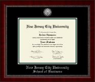 New Jersey City University diploma frame - Silver Engraved Medallion Diploma Frame in Sutton