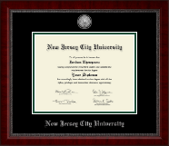 New Jersey City University Silver Engraved Medallion Diploma Frame in Sutton