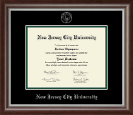 New Jersey City University Silver Embossed Diploma Frame in Devonshire