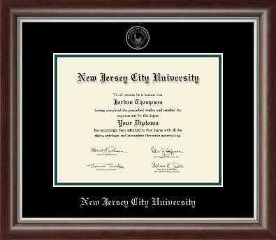 New Jersey City University diploma frame - Silver Embossed Diploma Frame in Devonshire