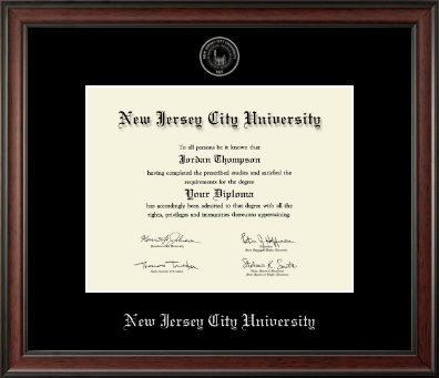 New Jersey City University diploma frame - Silver Embossed Diploma Frame in Studio