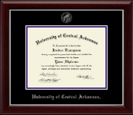 University of Central Arkansas Silver Embossed Diploma Frame in Gallery Silver