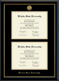 Gold Engraved Double Diploma Frame