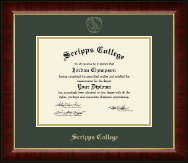 Scripps College Gold Embossed Diploma Frame in Murano