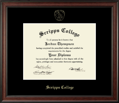 Scripps College diploma frame - Gold Embossed Diploma Frame in Studio