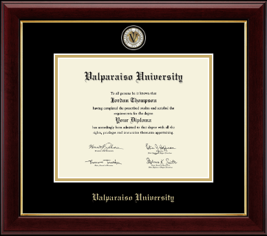 Valparaiso University diploma frame - Masterpiece Medallion Diploma Frame in Gallery