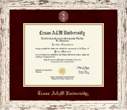 Texas A&M University - Galveston diploma frame - Masterpiece Medallion Diploma Frame in Barnwood White