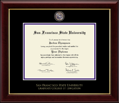 San Francisco State University diploma frame - Masterpiece Medallion Diploma Frame in Gallery