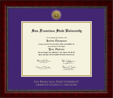 San Francisco State University diploma frame - Gold Engraved Medallion Diploma Frame in Sutton