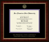 San Francisco State University diploma frame - Gold Embossed Diploma Frame in Murano