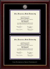 San Francisco State University Masterpiece Medallion Double Diploma Frame in Gallery