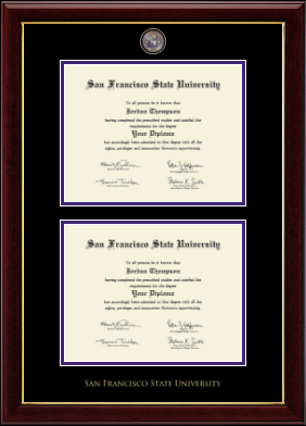 San Francisco State University diploma frame - Masterpiece Medallion Double Diploma Frame in Gallery