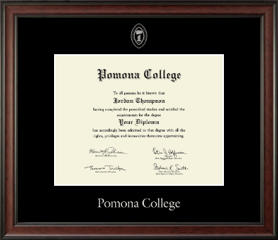 Pomona College diploma frame - Silver Embossed Diploma Frame in Studio