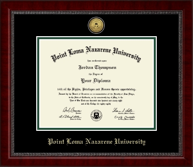 Point Loma Nazarene University diploma frame - Gold Engraved Medallion Diploma Frame in Sutton