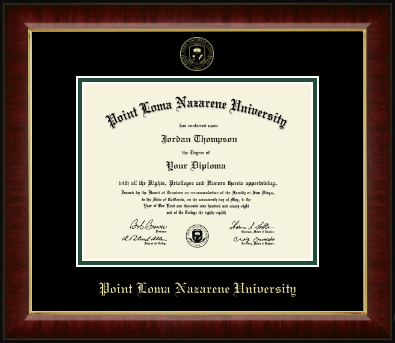 Point Loma Nazarene University diploma frame - Gold Embossed Diploma Frame in Murano