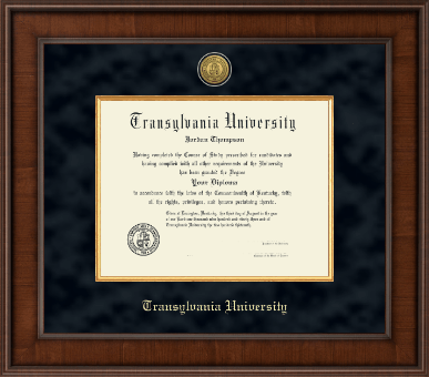 Transylvania University diploma frame - Presidential Gold Engraved Diploma Frame in Madison