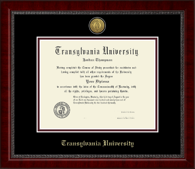 Transylvania University diploma frame - Gold Engraved Medallion Diploma Frame in Sutton