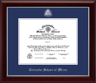 Colorado School of Mines Masterpiece Medallion Diploma Frame in Gallery Silver
