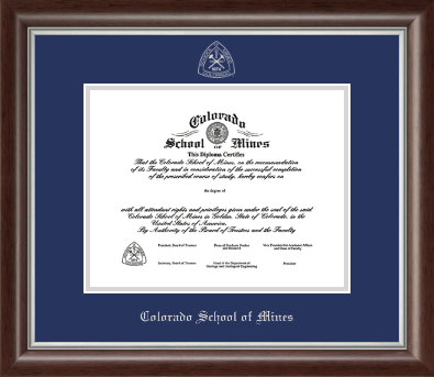Colorado School of Mines diploma frame - Silver Embossed Diploma Frame in Devonshire