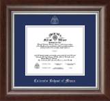 Colorado School of Mines Silver Embossed Diploma Frame in Devonshire