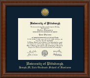 University of Pittsburgh Gold Engraved Medallion Diploma Frame in Austin