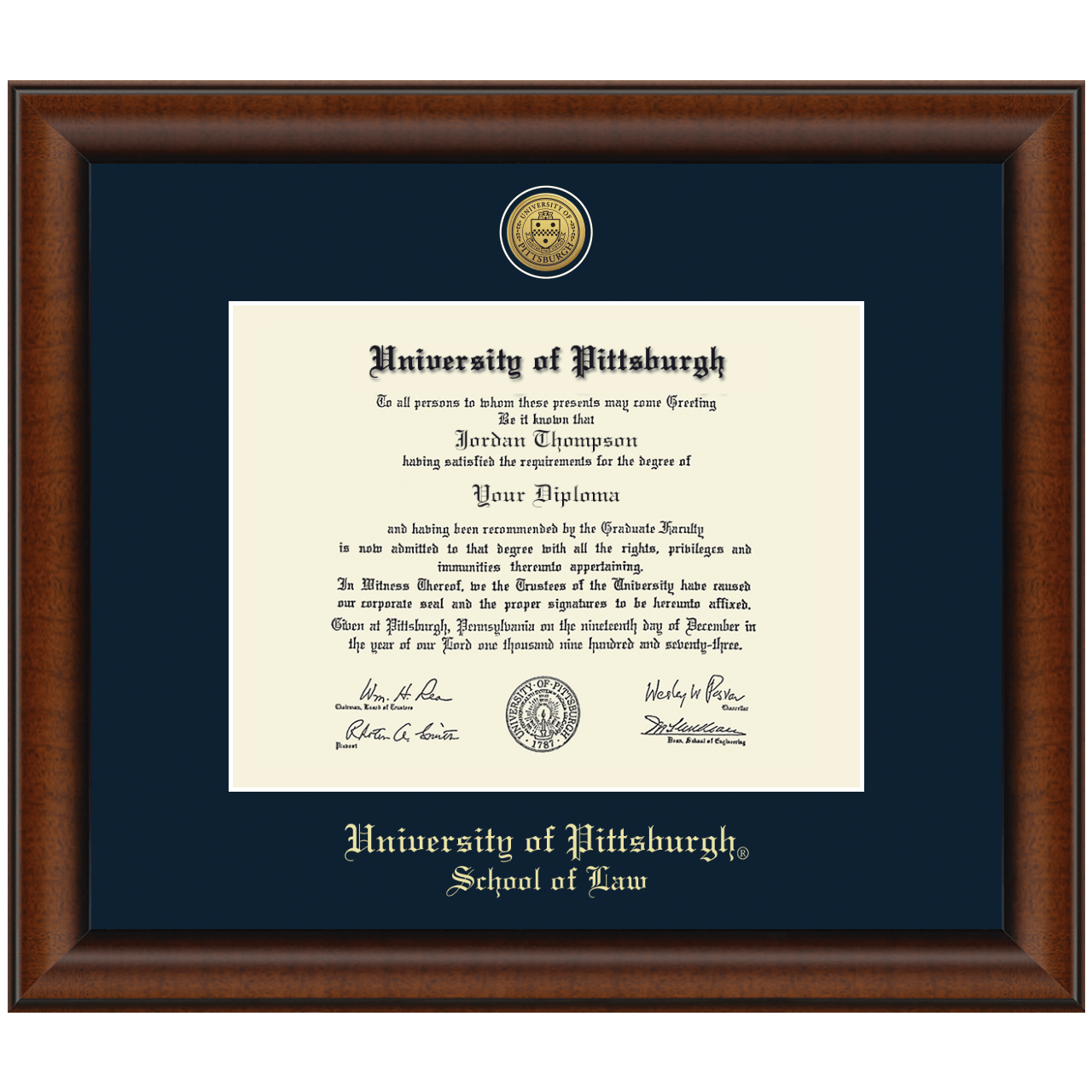 Gold Engraved Medallion Diploma Frame in Austin University of ...