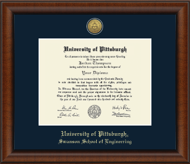 University of Pittsburgh diploma frame - Gold Engraved Medallion Diploma Frame in Austin