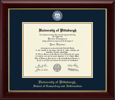 University of Pittsburgh diploma frame - Masterpiece Medallion Diploma Frame in Gallery
