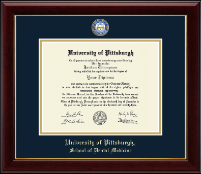 University of Pittsburgh diploma frame - Masterpiece Medallion Diploma Frame in Gallery