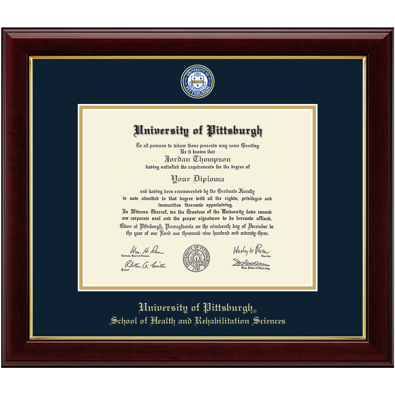 Masterpiece Medallion Diploma Frame in Gallery University of Pittsburgh