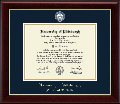 University of Pittsburgh diploma frame - Masterpiece Medallion Diploma Frame in Gallery