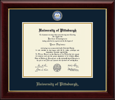 University of Pittsburgh diploma frame - Masterpiece Medallion Diploma Frame in Gallery