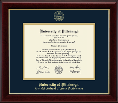 University of Pittsburgh diploma frame - Gold Embossed Diploma Frame in Gallery