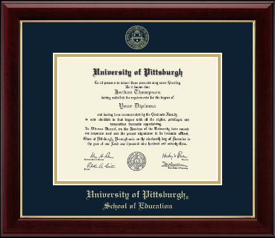 University of Pittsburgh diploma frame - Gold Embossed Diploma Frame in Gallery