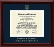 University of Pittsburgh Gold Embossed Diploma Frame in Gallery