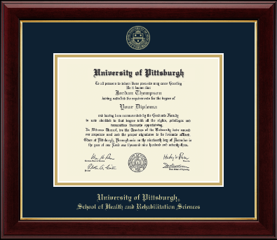 University of Pittsburgh diploma frame - Gold Embossed Diploma Frame in Gallery