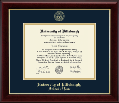 University of Pittsburgh diploma frame - Gold Embossed Diploma Frame in Gallery