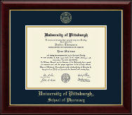 University of Pittsburgh diploma frame - Gold Embossed Diploma Frame in Gallery