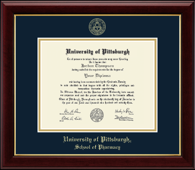 University of Pittsburgh diploma frame - Gold Embossed Diploma Frame in Gallery