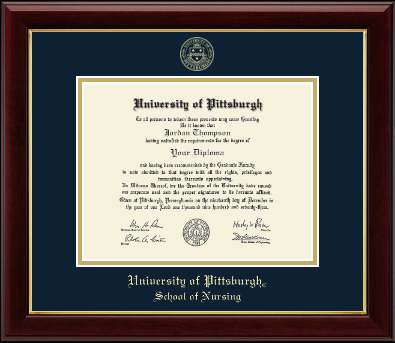 University of Pittsburgh diploma frame - Gold Embossed Diploma Frame in Gallery