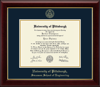 University of Pittsburgh diploma frame - Gold Embossed Diploma Frame in Gallery