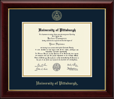 University of Pittsburgh diploma frame - Gold Embossed Diploma Frame in Gallery