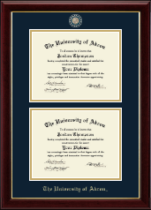 The University of Akron diploma frame - Masterpiece Medallion Double Diploma Frame in Gallery