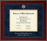 Johnson & Wales University in Rhode Island Presidential Masterpiece Diploma Frame in Jefferson