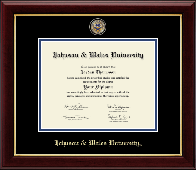 Johnson & Wales University in Rhode Island diploma frame - Masterpiece Medallion Diploma Frame in Gallery
