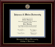 Johnson & Wales University in Rhode Island Masterpiece Medallion Diploma Frame in Gallery