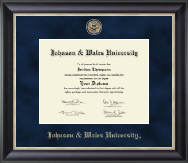 Johnson & Wales University in Rhode Island diploma frame - Regal Edition Diploma Frame in Noir