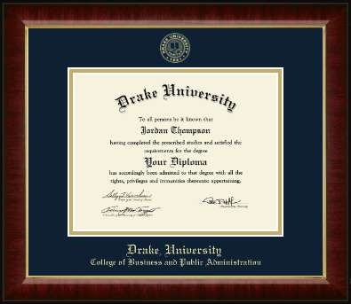 Drake University diploma frame - Gold Embossed Diploma Frame in Murano