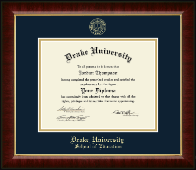 Drake University diploma frame - Gold Embossed Diploma Frame in Murano