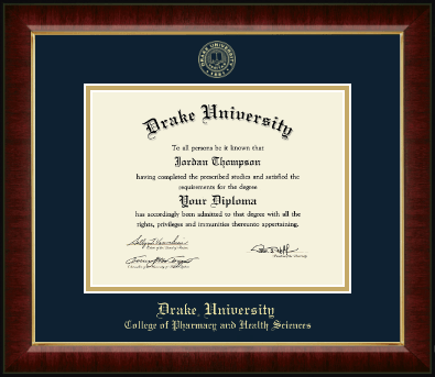 Drake University diploma frame - Gold Embossed Diploma Frame in Murano